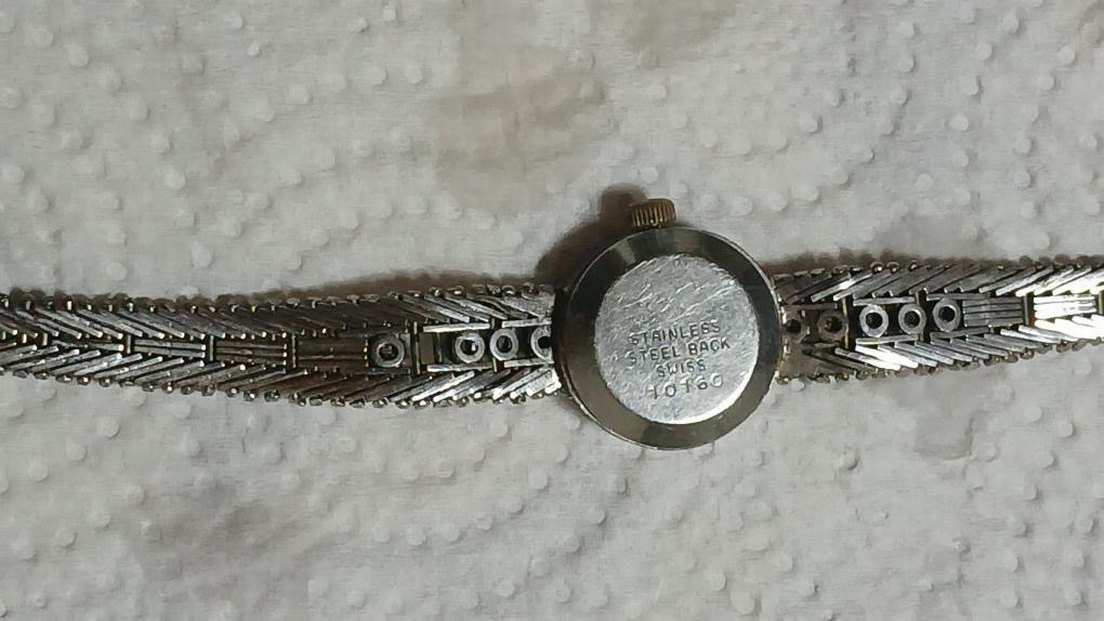 Pırlanta taşlı gümüş vintage saat - Görsel 5