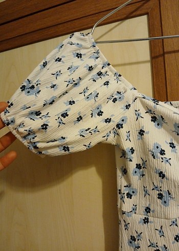 Bohem Tarz Midi Beyaz Çiçekli Elbise - Görsel 4