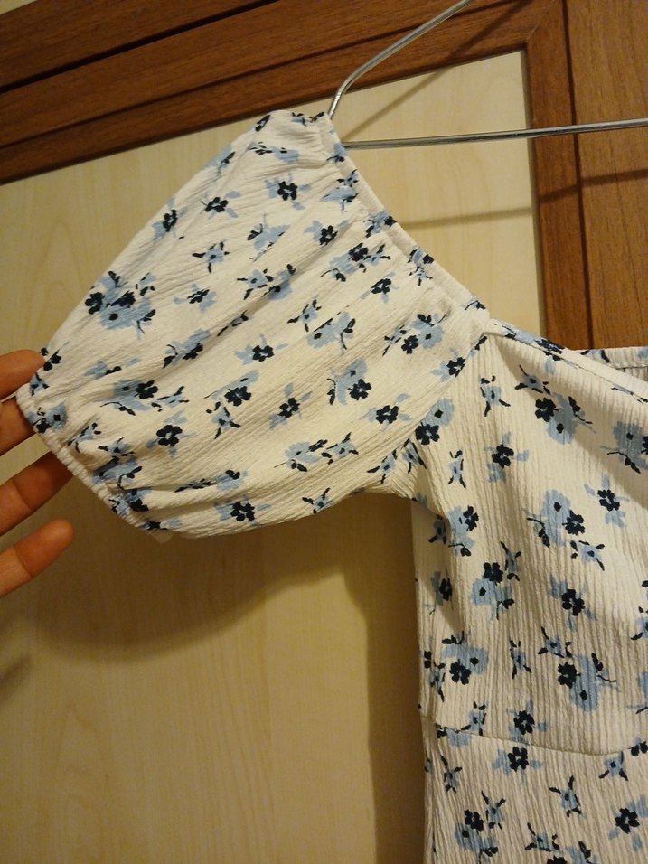 Bohem Tarz Midi Beyaz Çiçekli Elbise - Görsel 4