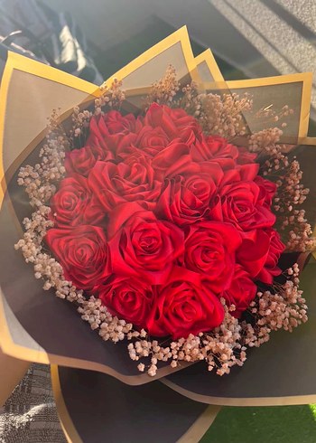 Koyu Kırmızı Gül Buketi - Görsel 2