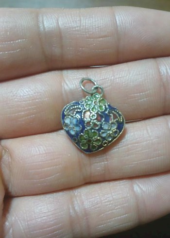 Mavi İşlemeli Boncuklu Bohem Kadın Kolye Ucu - Görsel 3