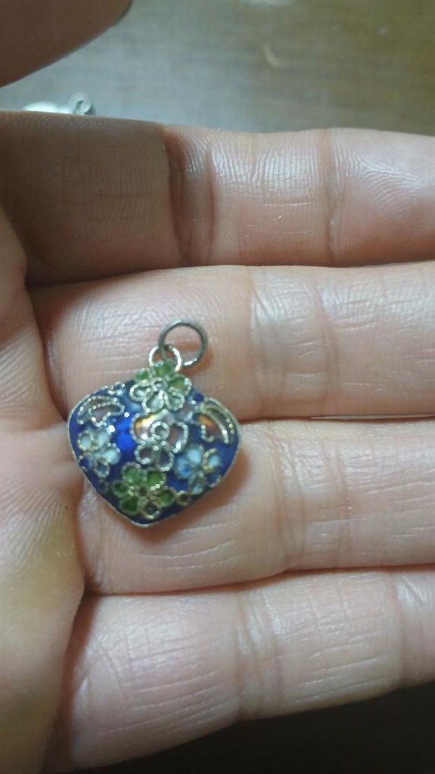 Mavi İşlemeli Boncuklu Bohem Kadın Kolye Ucu - Görsel 2