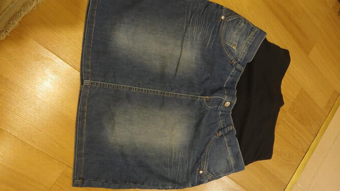 Düğmeli Gri Mavi Kadın Midi Kot Etek - Görsel 2