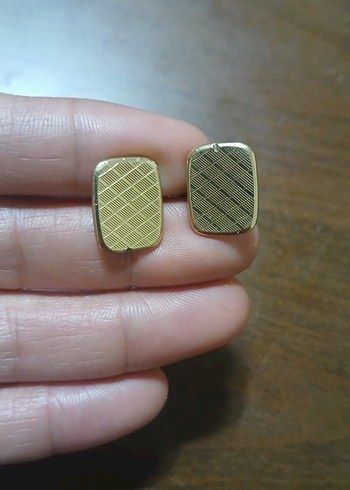 Minimalist Altın kaplama  Erkek Kol Düğmeleri - Görsel 2