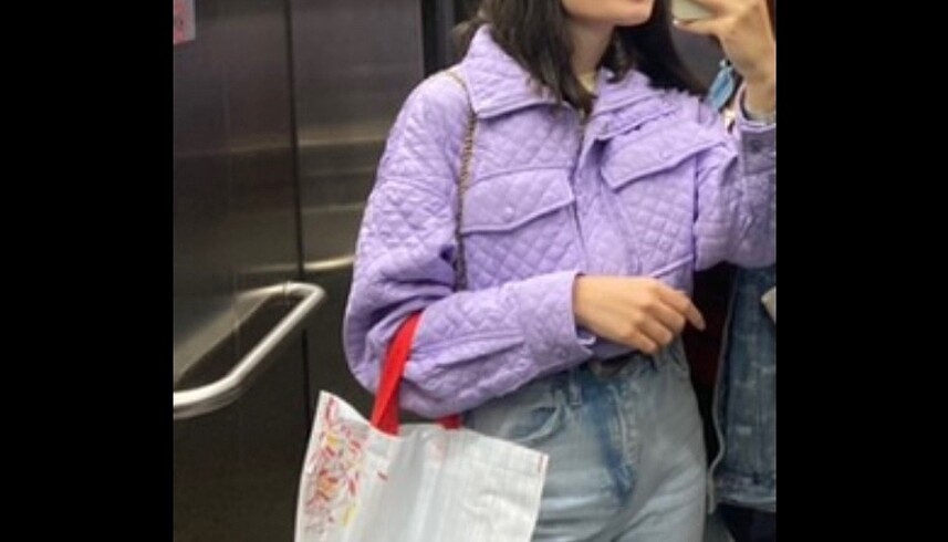s Beden mor Renk Bershka kapitone ceket