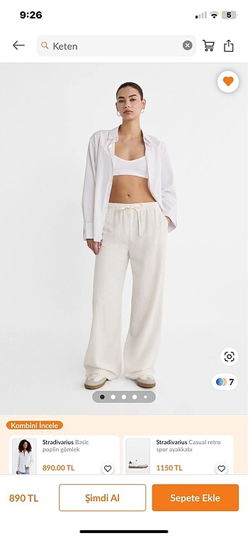 Stradivarius Keten Karışımlı Pantolon