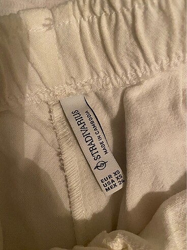 xs Beden beyaz Renk Stradivarius Keten Karışımlı Pantolon