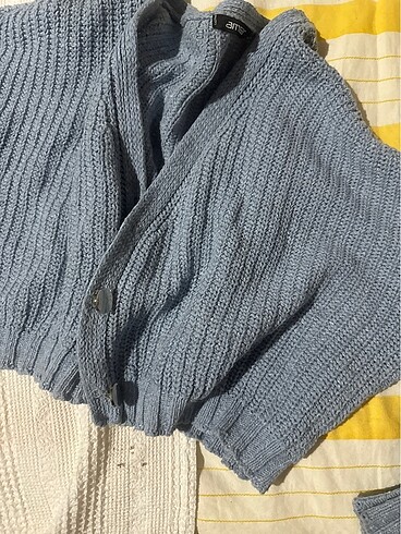 Zara Crop mavi hırka oversize