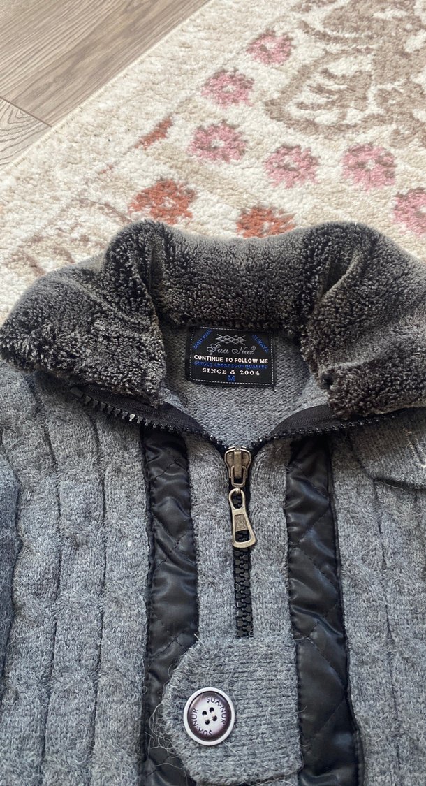 Düğmeli Gri Erkek çocuk Triko Hırka - Görsel 2