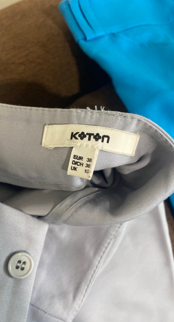 Kadın Mavi Kemerli Normal Kesim Kumaş Pantolon - Görsel 2