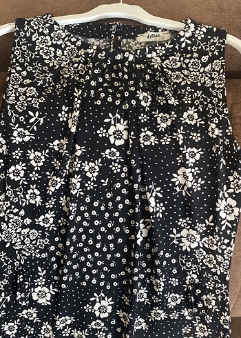 Siyah krem Desenli Bohem elbise - Görsel 2