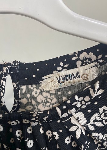 Siyah krem Desenli Bohem elbise - Görsel 4