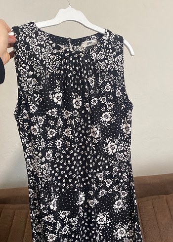 Siyah krem Desenli Bohem elbise - Görsel 6