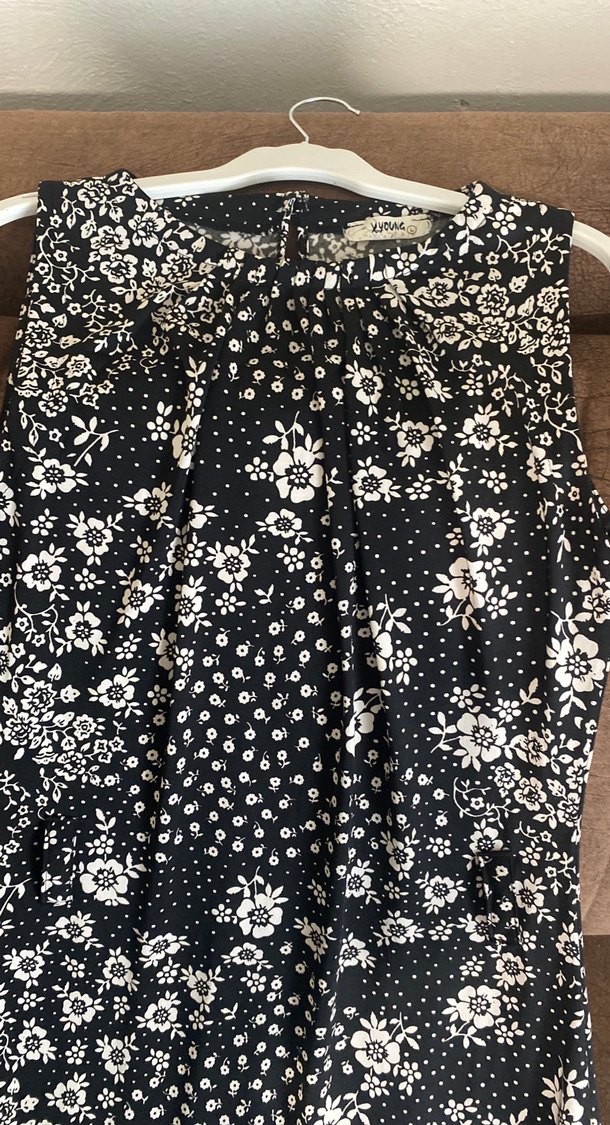 Siyah krem Desenli Bohem elbise - Görsel 2