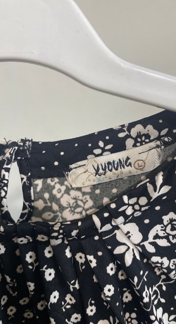 Siyah krem Desenli Bohem elbise - Görsel 4