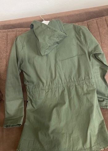 Düğmeli Uzun Keten Kadın Ceket - Görsel 3