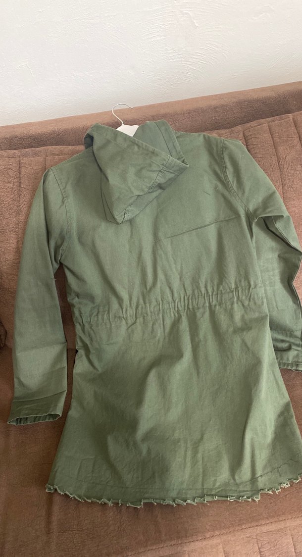 Düğmeli Uzun Keten Kadın Ceket - Görsel 3