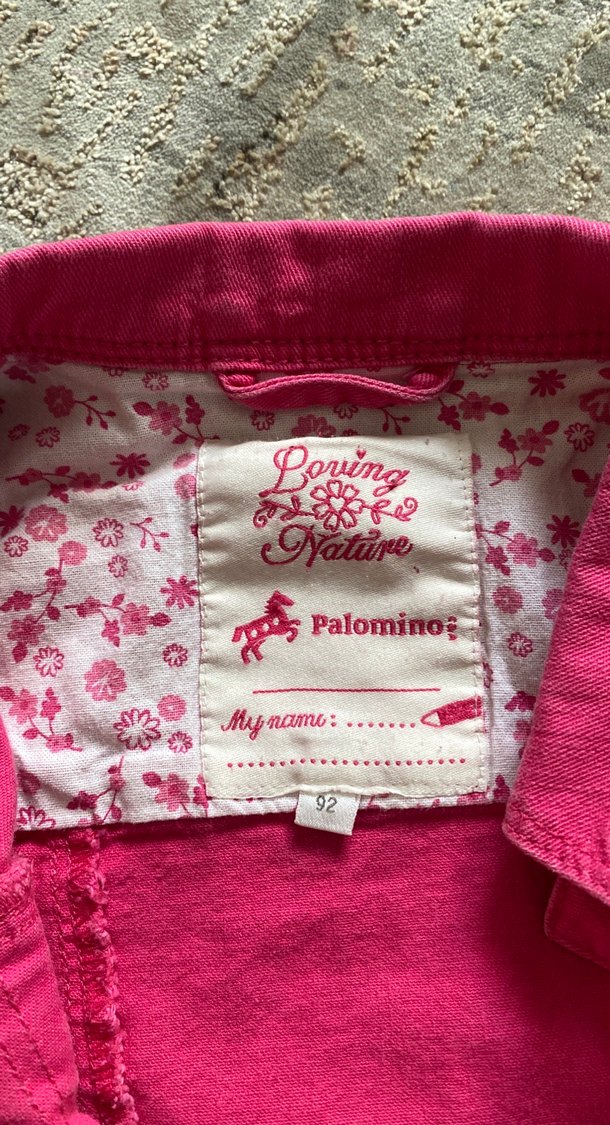 Düğmeli Pembe Kız Kot Ceketi - Görsel 2