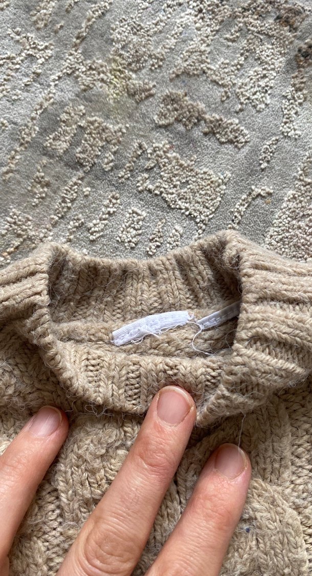 Bej Örgü kız çocuk Süveter - Görsel 2