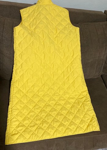 Sarı Düğmeli Uzun Kadın Yelek - Görsel 5