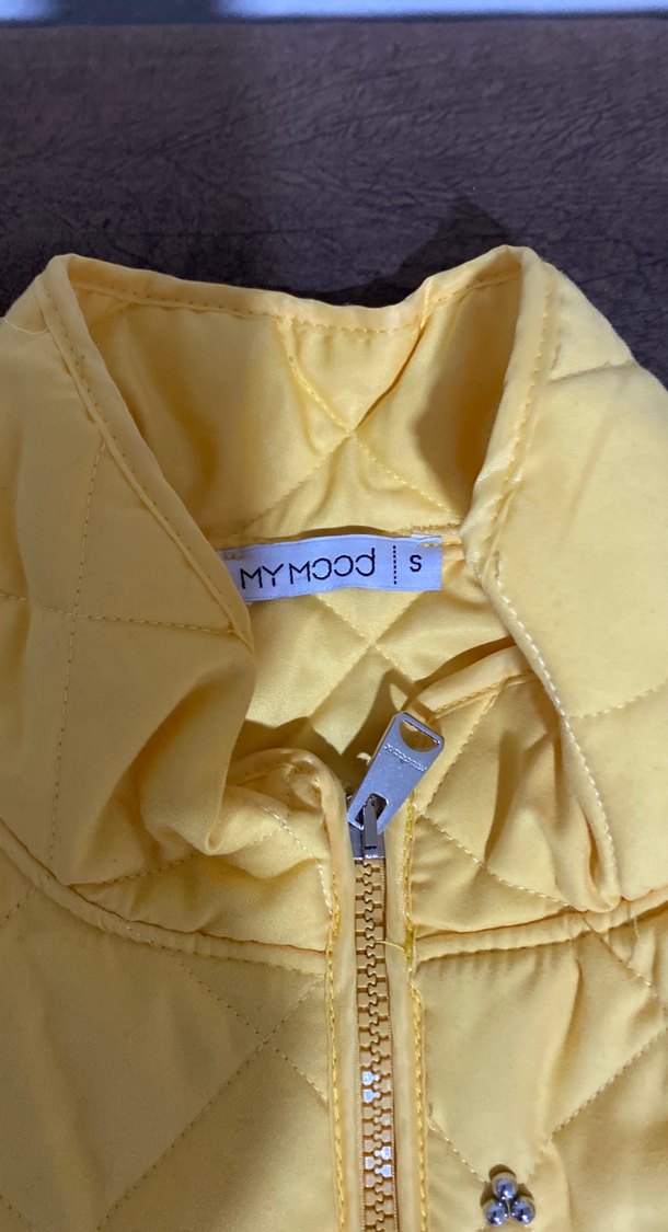 Sarı Düğmeli Uzun Kadın Yelek - Görsel 2