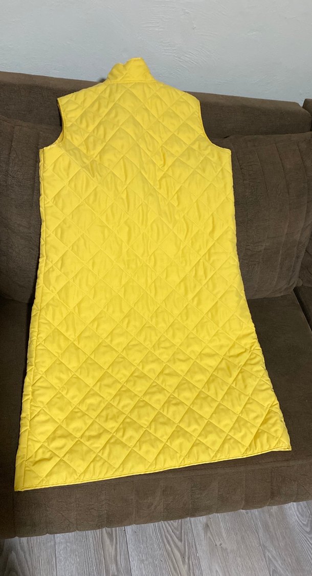 Sarı Düğmeli Uzun Kadın Yelek - Görsel 5