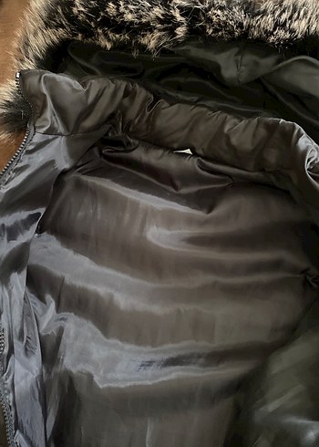 Kürk Detaylı Gri Kadın Uzun şişme Yelek - Görsel 5