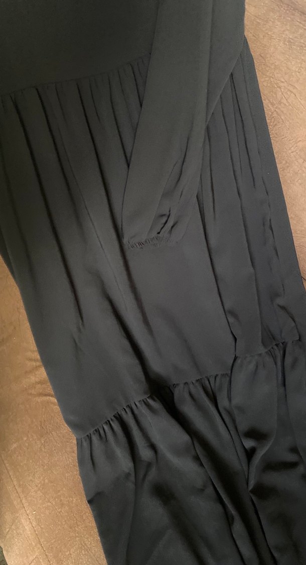 Siyah Uzun Kollu Salaş Bohem Elbise - Görsel 4