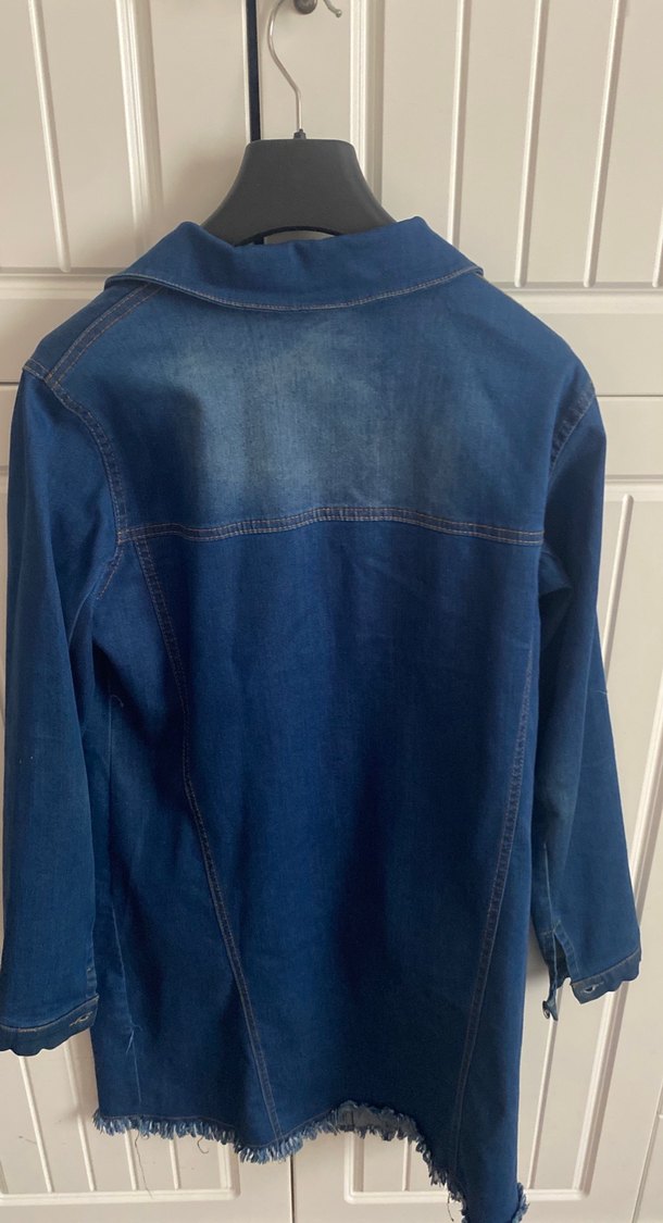 Düğmeli Mavi Kadın Denim Ceket - Görsel 2