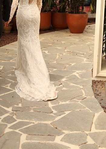 Uzun Kollu Balık Model Gelinlik - Görsel 3