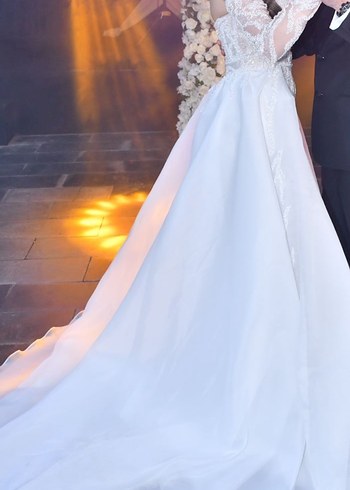 Uzun Kollu Balık Model Gelinlik - Görsel 2