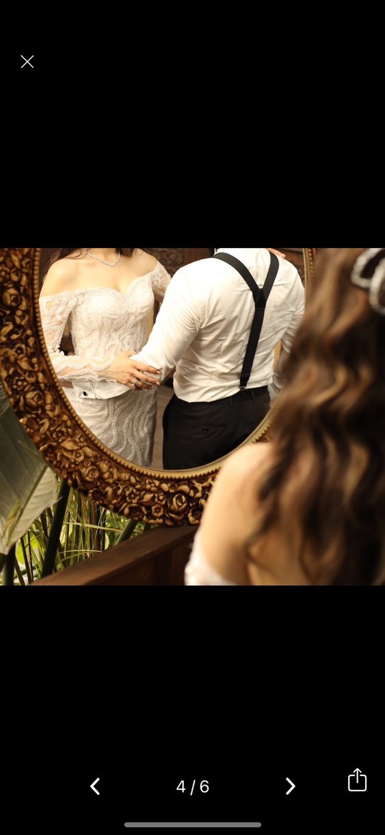 Uzun Kollu Balık Model Gelinlik - Görsel 4