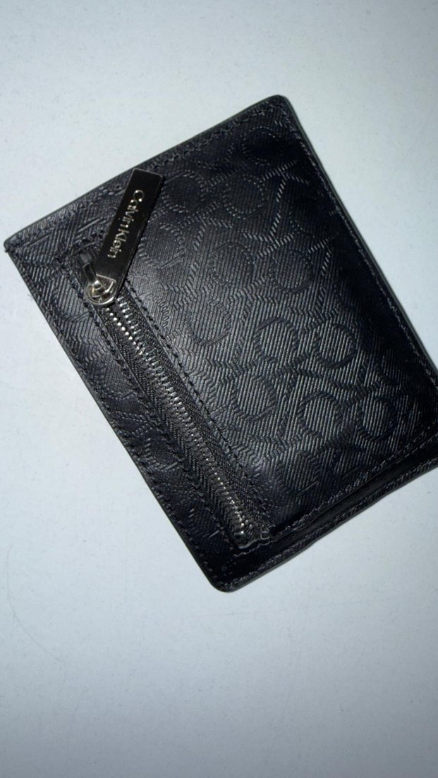 Calvin Klein Siyah Deri Erkek Kartlık - Görsel 4