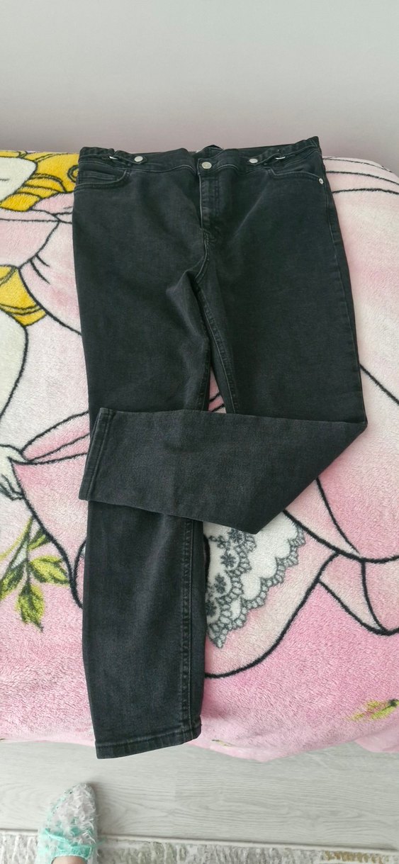 Düğmeli Siyah Kadın Kot Pantolon - Görsel 2