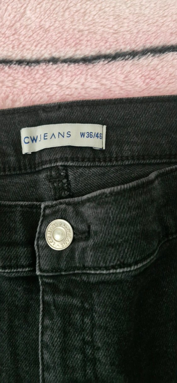 Düğmeli Siyah Kadın Kot Pantolon - Görsel 4