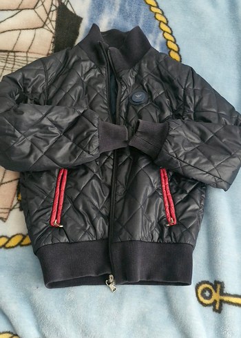 Armani orjinal lacivert Fermuarlı çocuk montu - Görsel 4