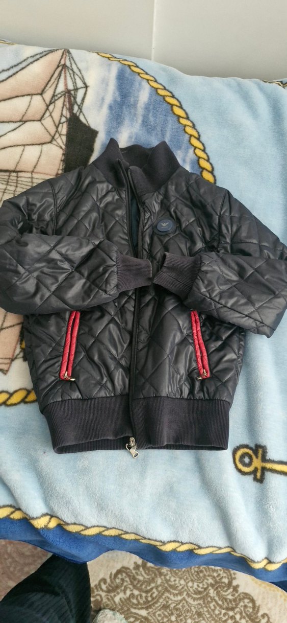 Armani orjinal lacivert Fermuarlı çocuk montu - Görsel 4