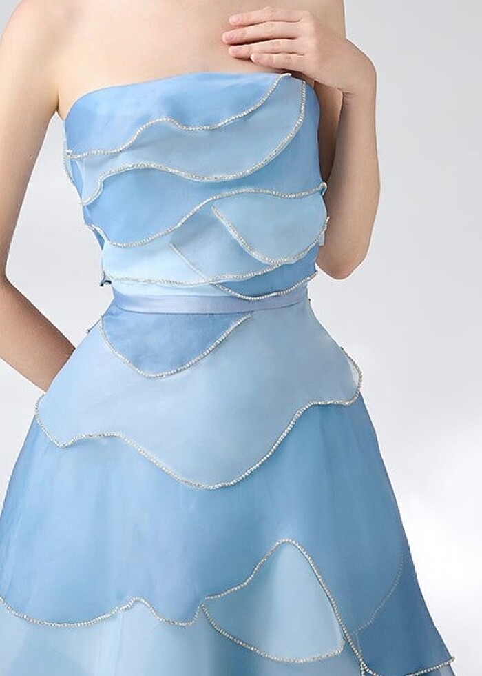 Alfabeta söz mavi midi elbise - Görsel 3