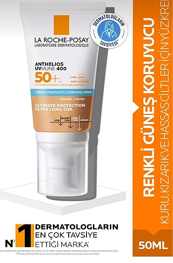 La Roche Posay SPF50+ Renkli Güneş Kremi