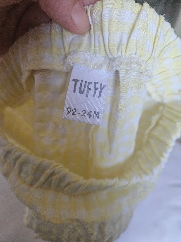 Sarı Fırfırlı Kız Keten Şort - Görsel 3