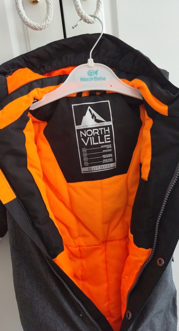 Gri Erkek Bebek Kayak Tulumu Velcro - Görsel 3