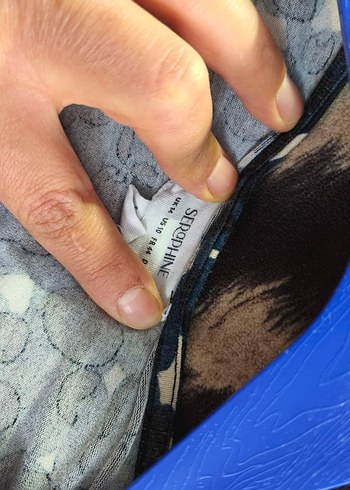 Lacivert Desenli Hamile Midi Elbise - Görsel 6