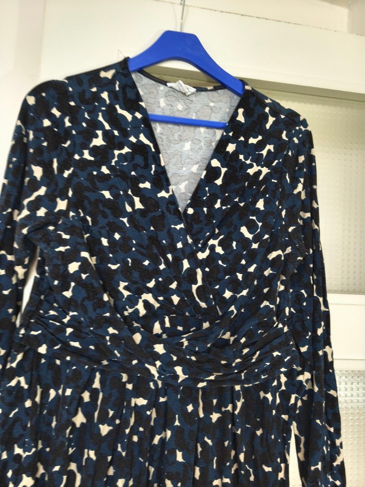 Lacivert Desenli Hamile Midi Elbise - Görsel 2