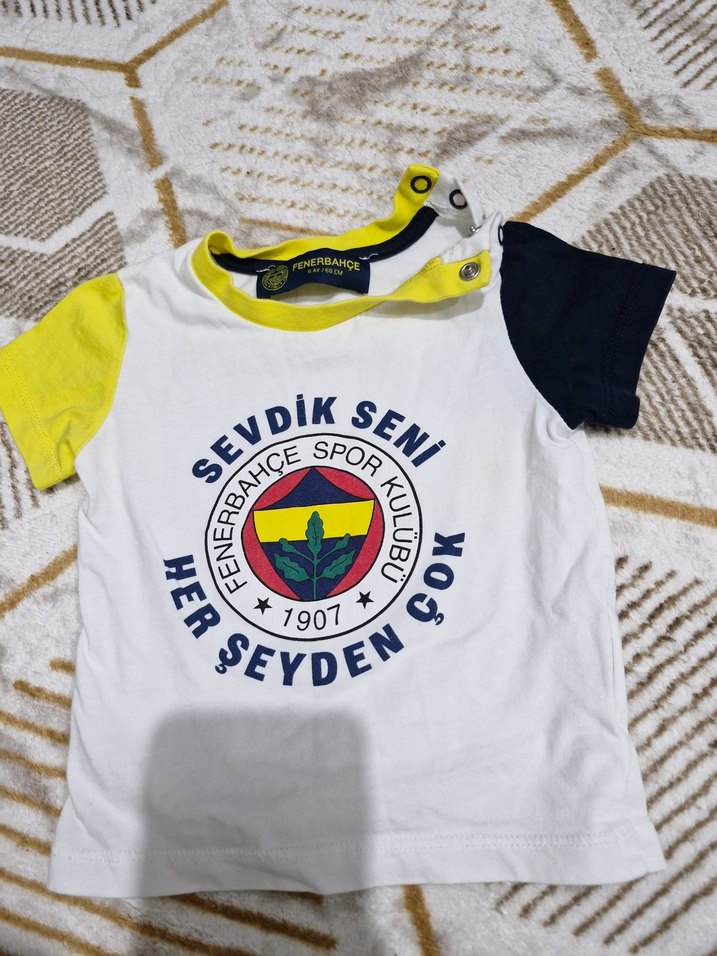 Sarı Kısa Kollu Fenerbahçe Tişört - Görsel 4