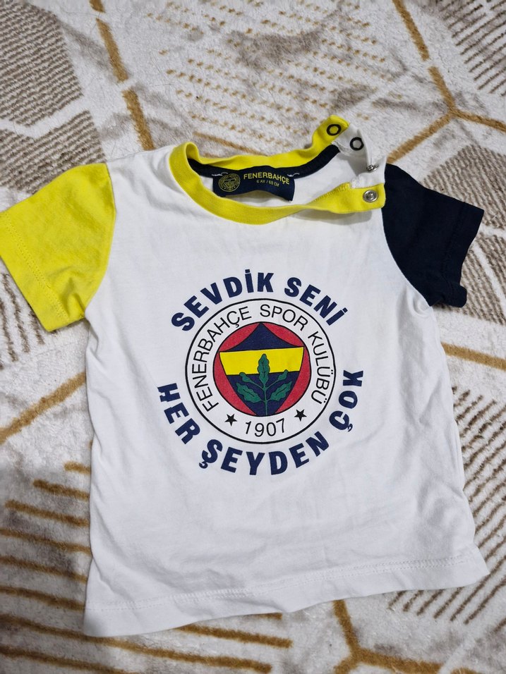 Sarı Kısa Kollu Fenerbahçe Tişört - Görsel 2