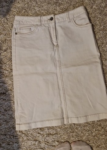 Diğer Bej Midi Denim Etek