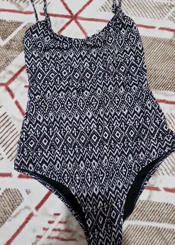 Bohem Siyah Desenli İp Askılı Mayo - Görsel 4
