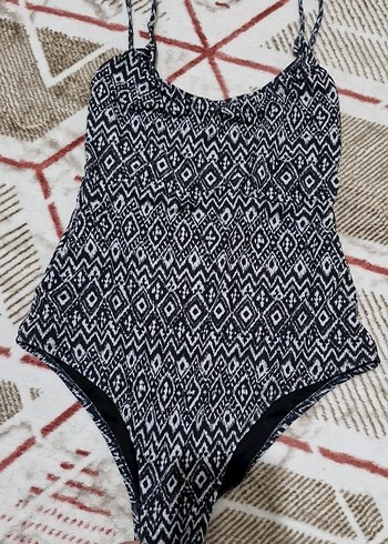 Bohem Siyah Desenli İp Askılı Mayo - Görsel 3