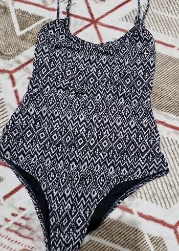 Bohem Siyah Desenli İp Askılı Mayo - Görsel 5