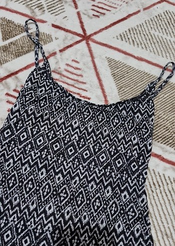 Bohem Siyah Desenli İp Askılı Mayo - Görsel 6